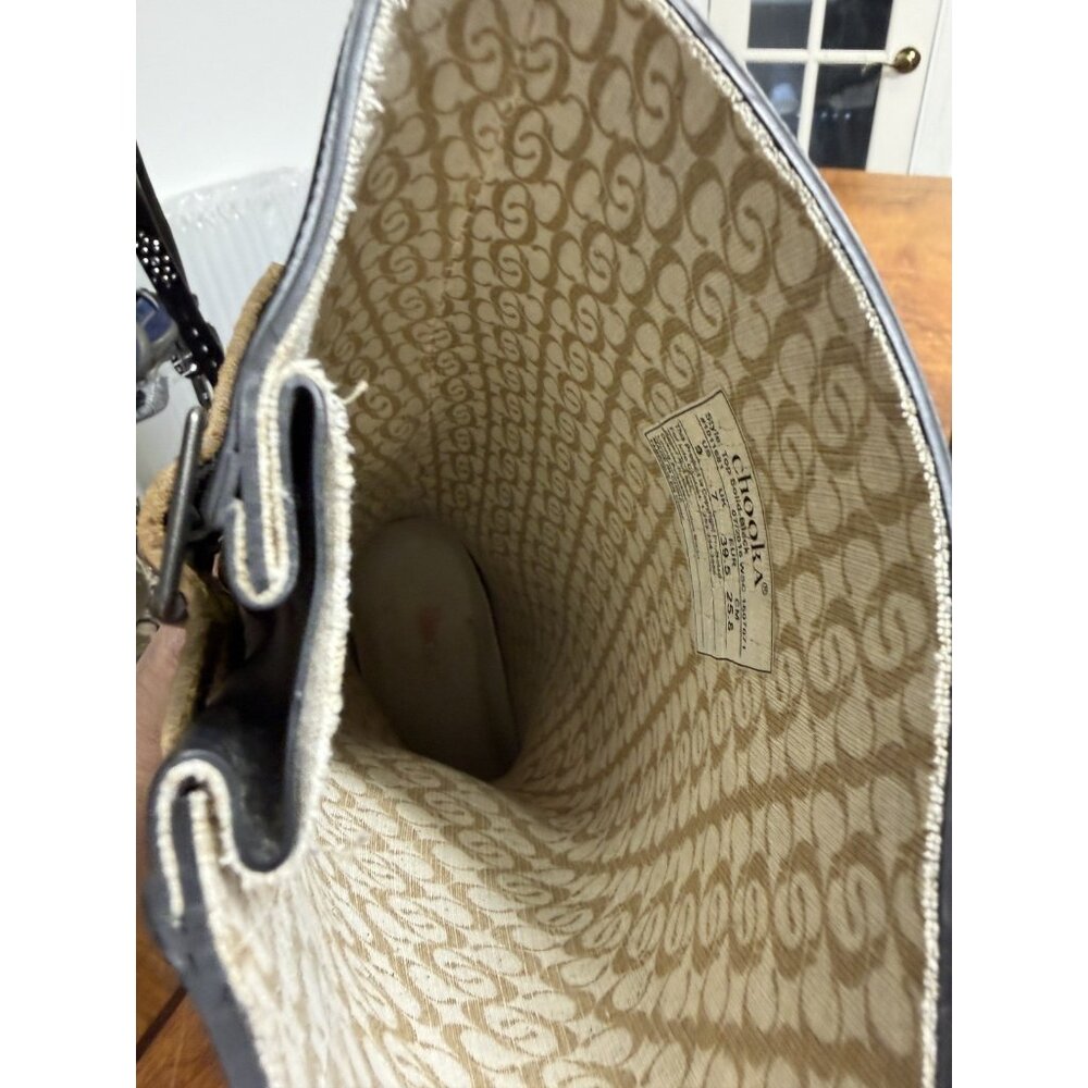 CHOOKA Women’s 9 Black Solid Mid Calf Rubber Rain Boots Wellies Buckles Garden - Picture 6 of 7